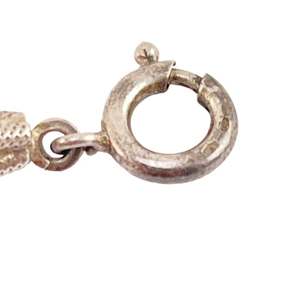 Silver Coin Silver 800 European Art Deco Link Chain Bracelet Textured - Picture 7 of 9